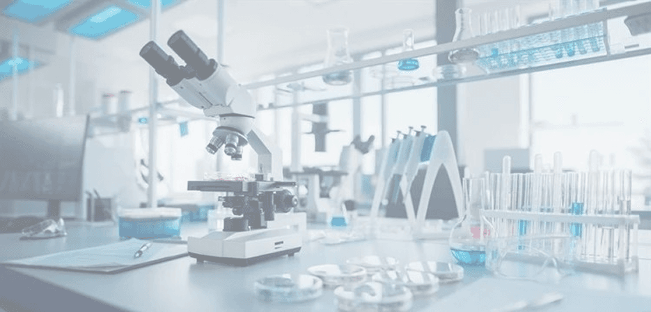 Modern laboratory equipment and glassware